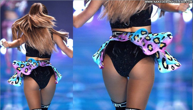 Ariana Grande Totally Exposed Panties Stage Sexy Upskirt Black